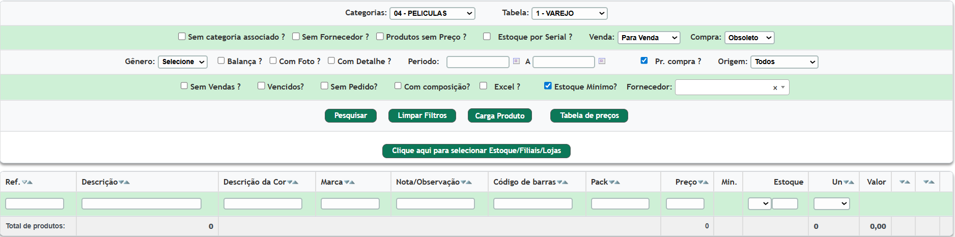 Relatórios de produtos - imagem 1